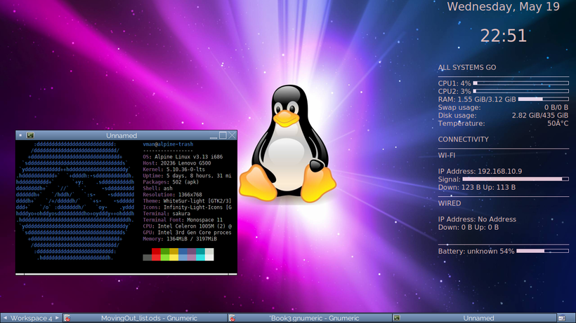screenshot of my alpine desktop